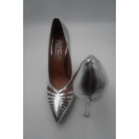 Jeffrey Campbell Venting Silver Dressy Metallic Pointed-Toe Stiletto Pumps 7.5 - Picture 3 of 14